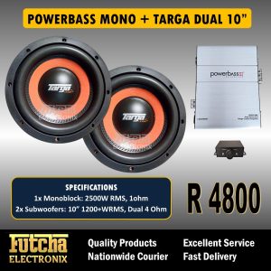 Dual Targa 10" Subwoofer - Powerbass Monoblock